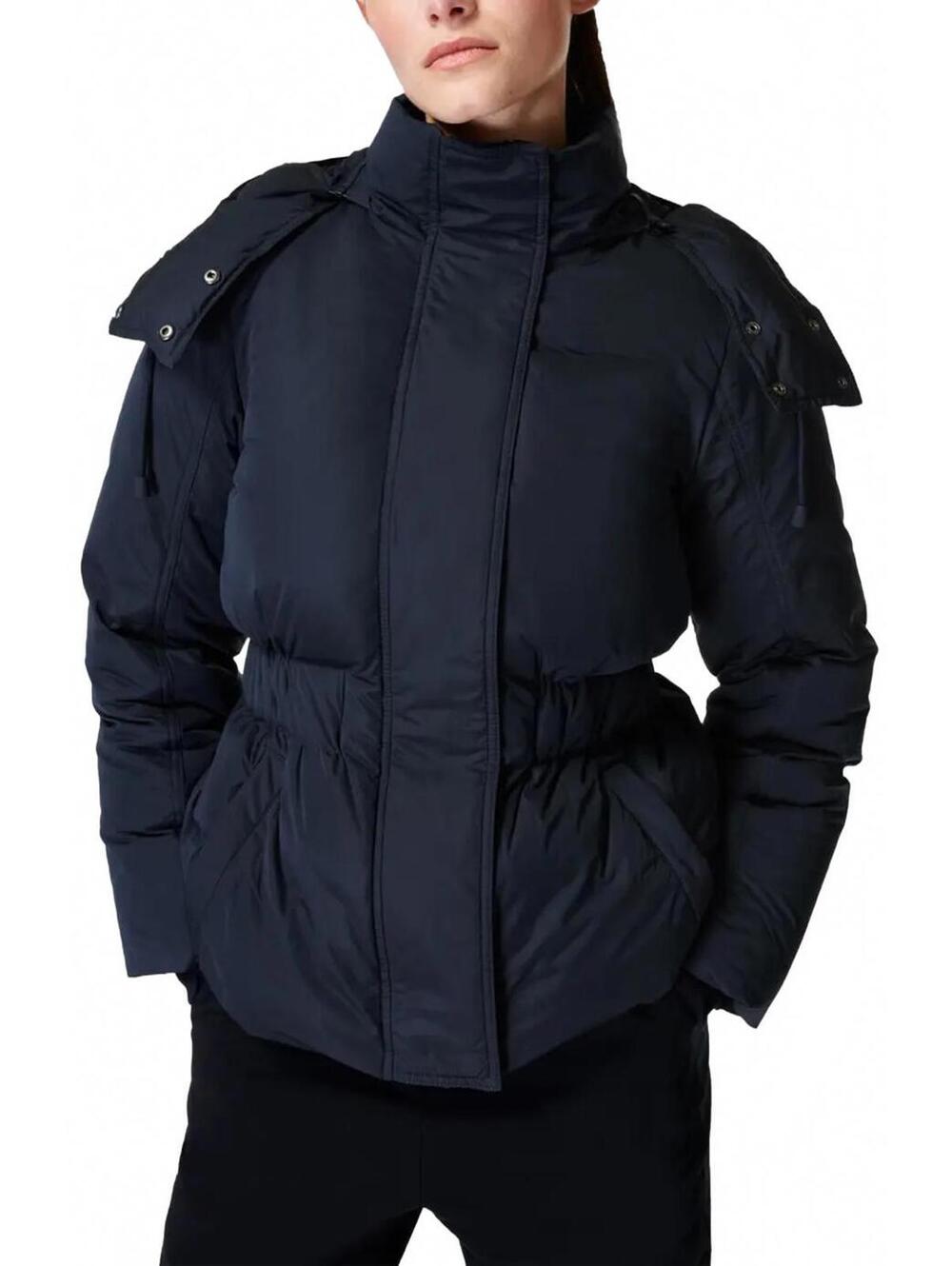 Sweaty Betty Formation Hooded Puffer Jacket NWT French Navy Blue Small